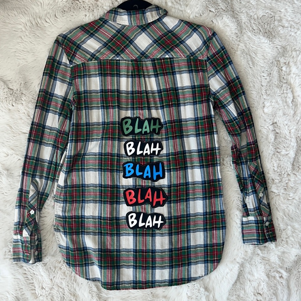 Hand Designed Collab Blah Blah Flannel